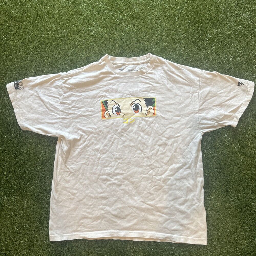 Hypland Hunter X Hunter Gon Tee Shirt Mens Size Large Beige Graphic Sleeve Logo